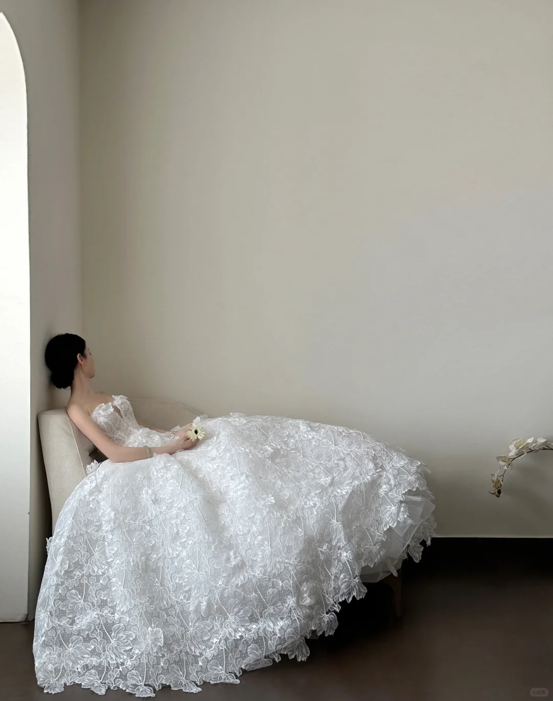 Hermoso vestido de fiesta largo de encaje blanco sin tirantes, corte A, vestido de novia, vestido de noche GG2845