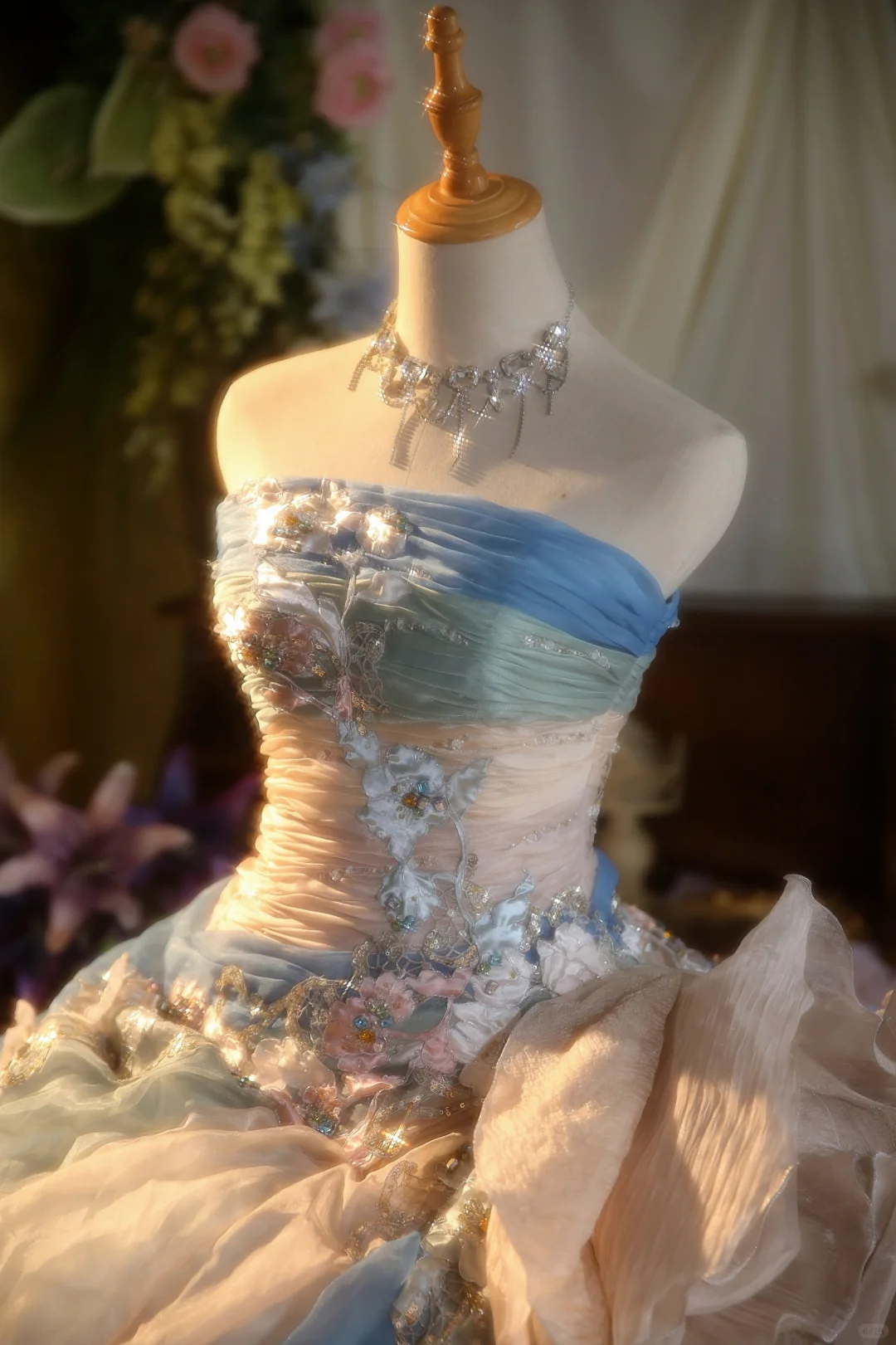 Vestido de fiesta vintage de satén, sin tirantes, de gasa, con apliques, largo, para graduación, noche, GG2858