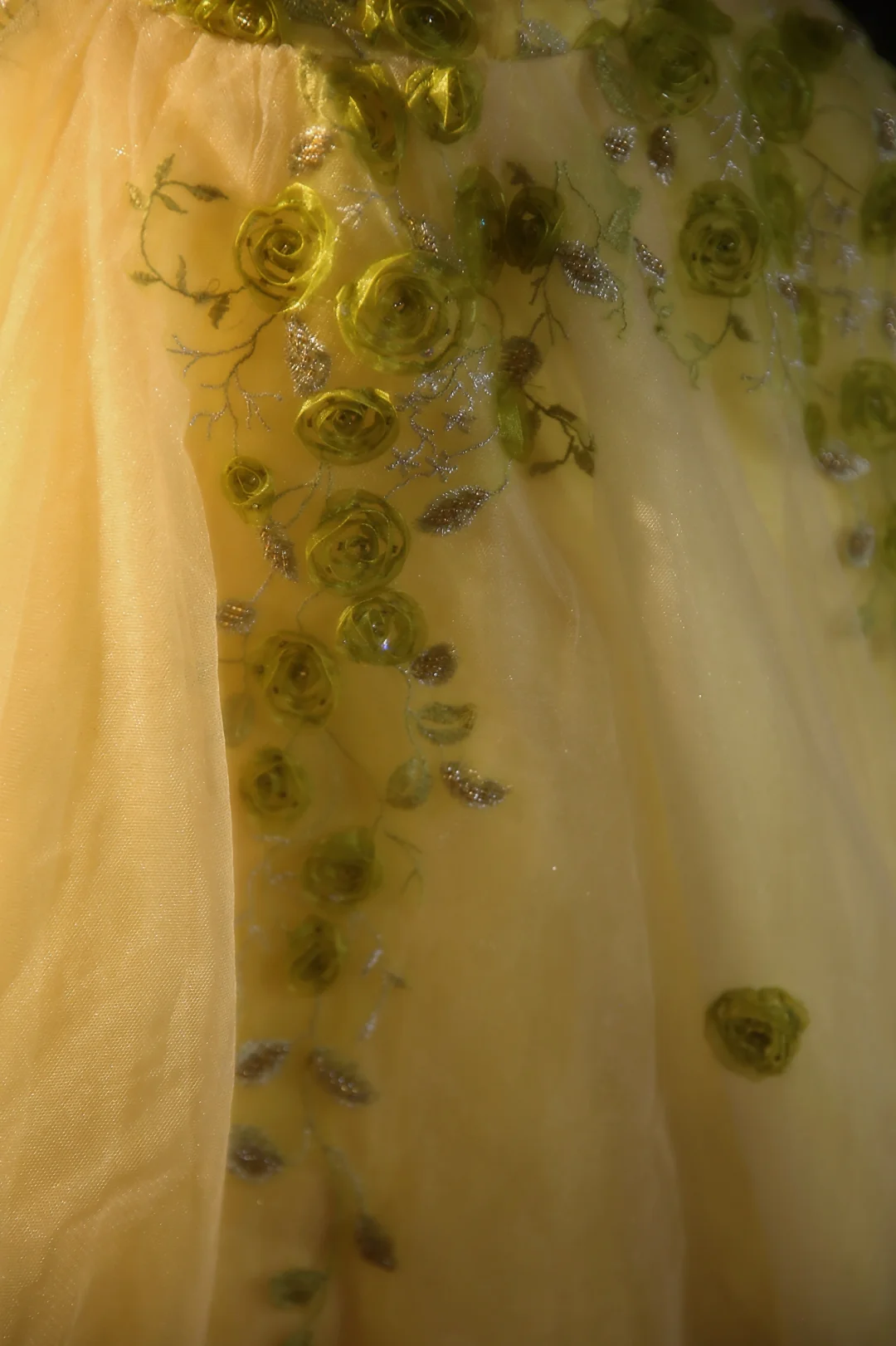 Vestido de fiesta amarillo vintage sin tirantes con apliques de tul, largo, para graduación, noche, GG2866