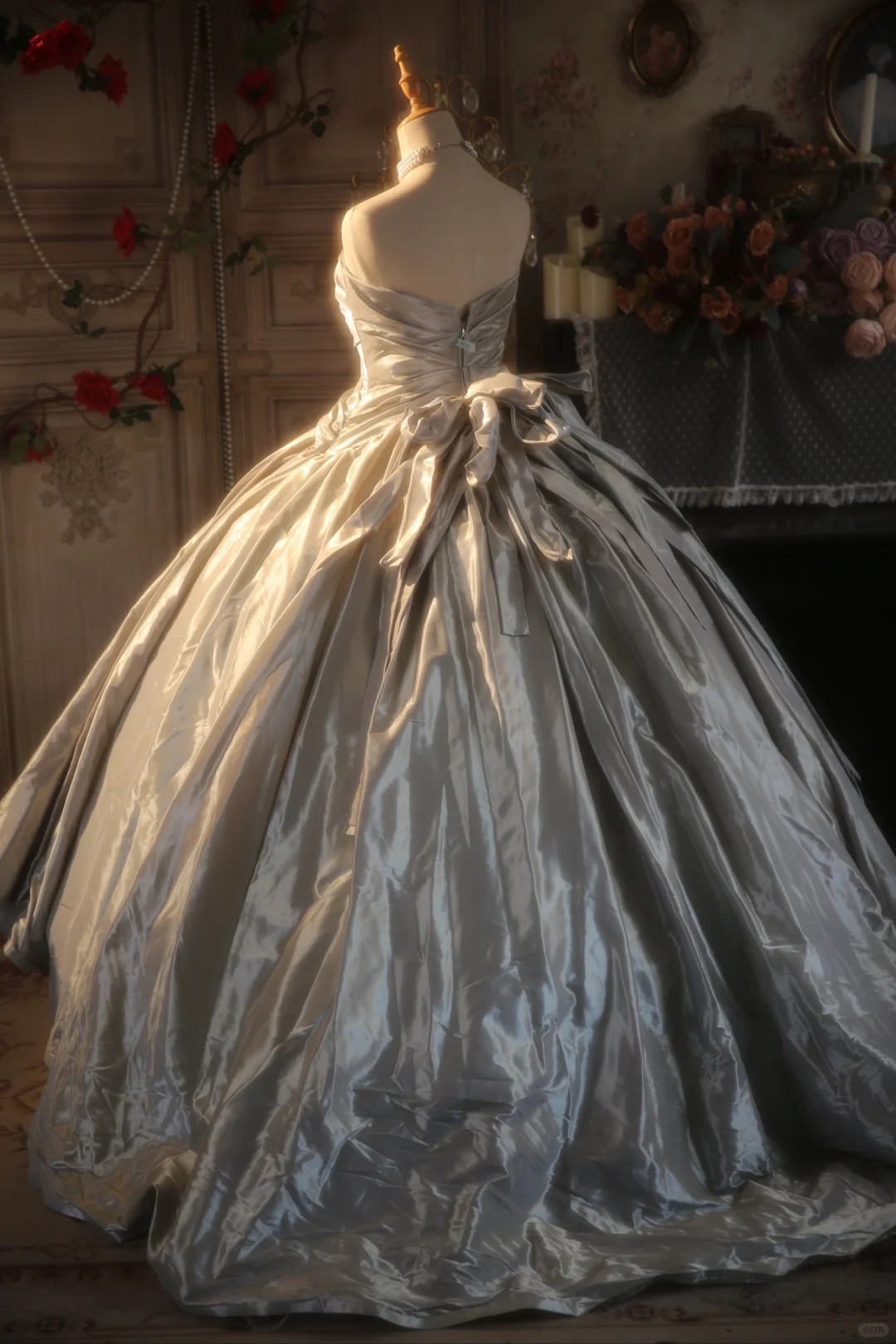 Vestido de fiesta vintage sin tirantes, de satén y tul con apliques, largo, para graduación, noche, GG2873