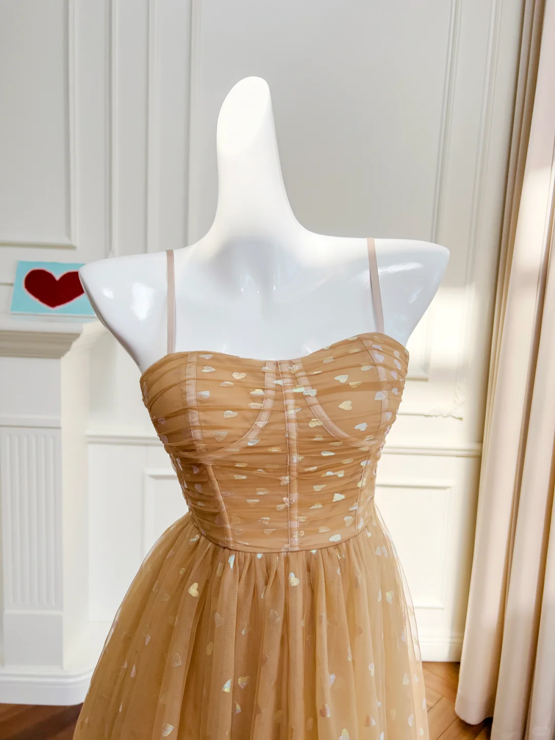 Vestido largo de fiesta, de noche, con escote en A, de tul y lentejuelas, con tirantes finos, GG2903