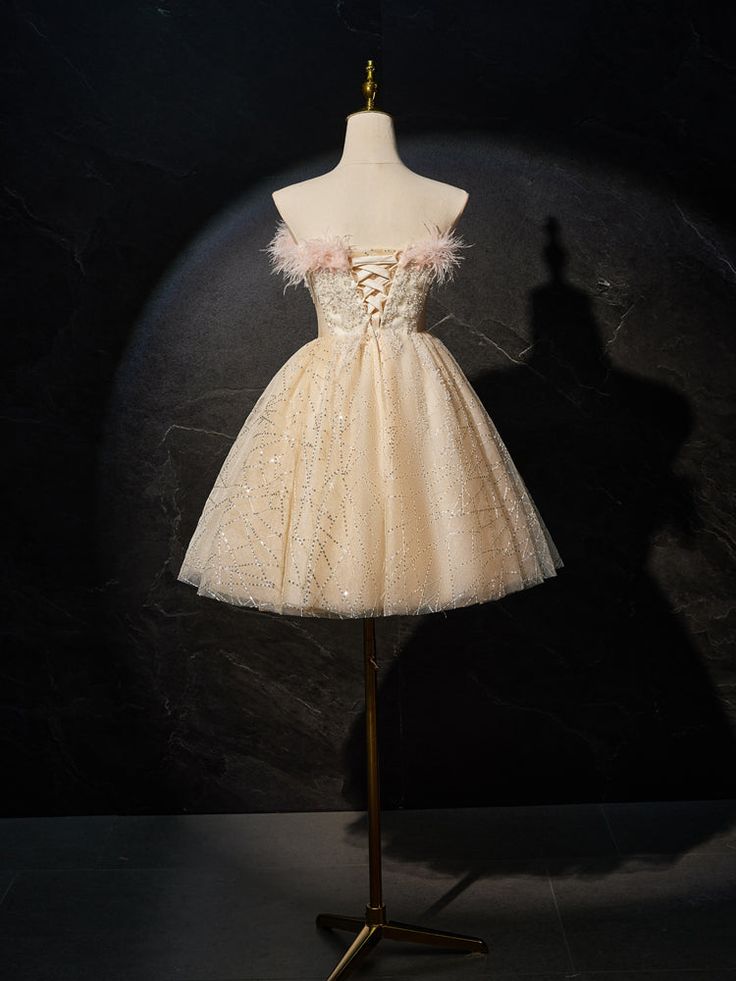 Vestido corto de fiesta con lentejuelas y tul sin estrellas, ideal para el regreso a casa y para cumpleaños GG3226