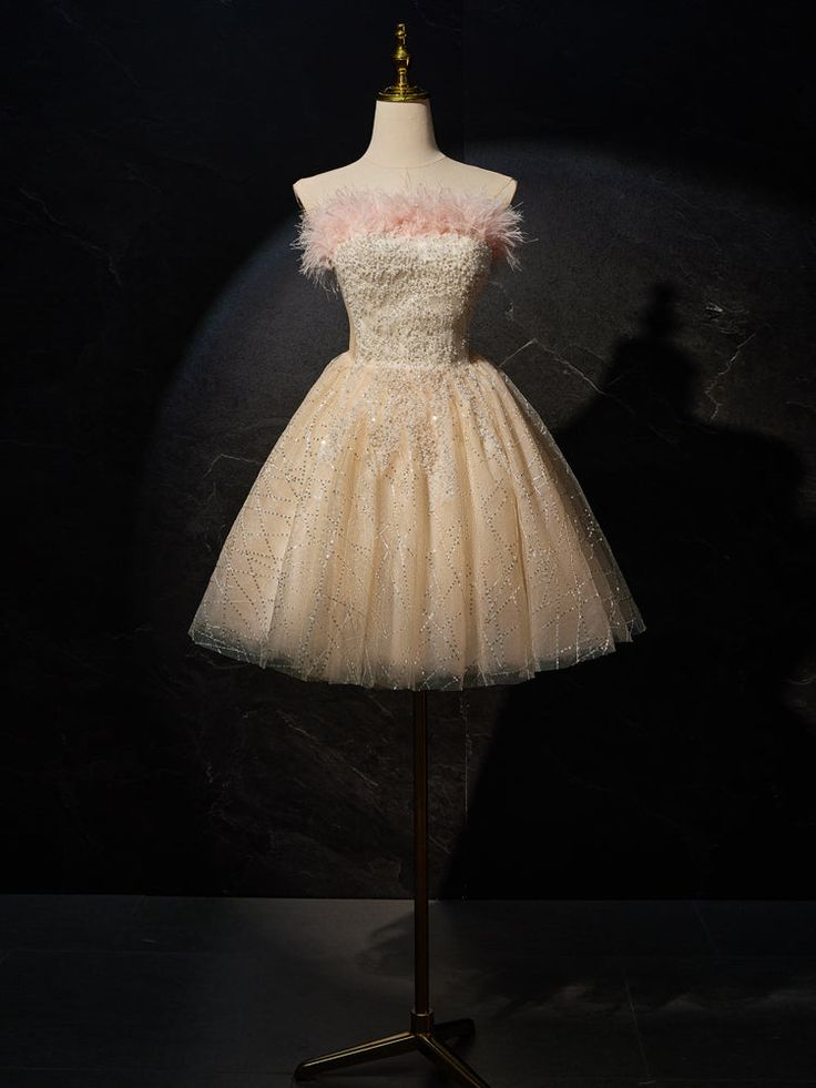 Vestido corto de fiesta con lentejuelas y tul sin estrellas, ideal para el regreso a casa y para cumpleaños GG3226