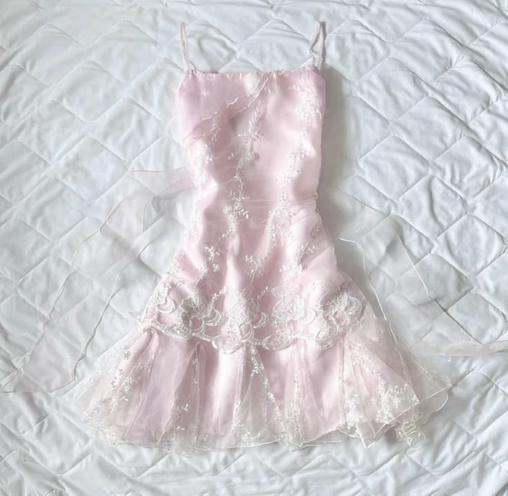 Vestido corto rosa de fiesta con tirantes finos, tul satinado y encaje, para regreso a casa y cumpleaños GG3276