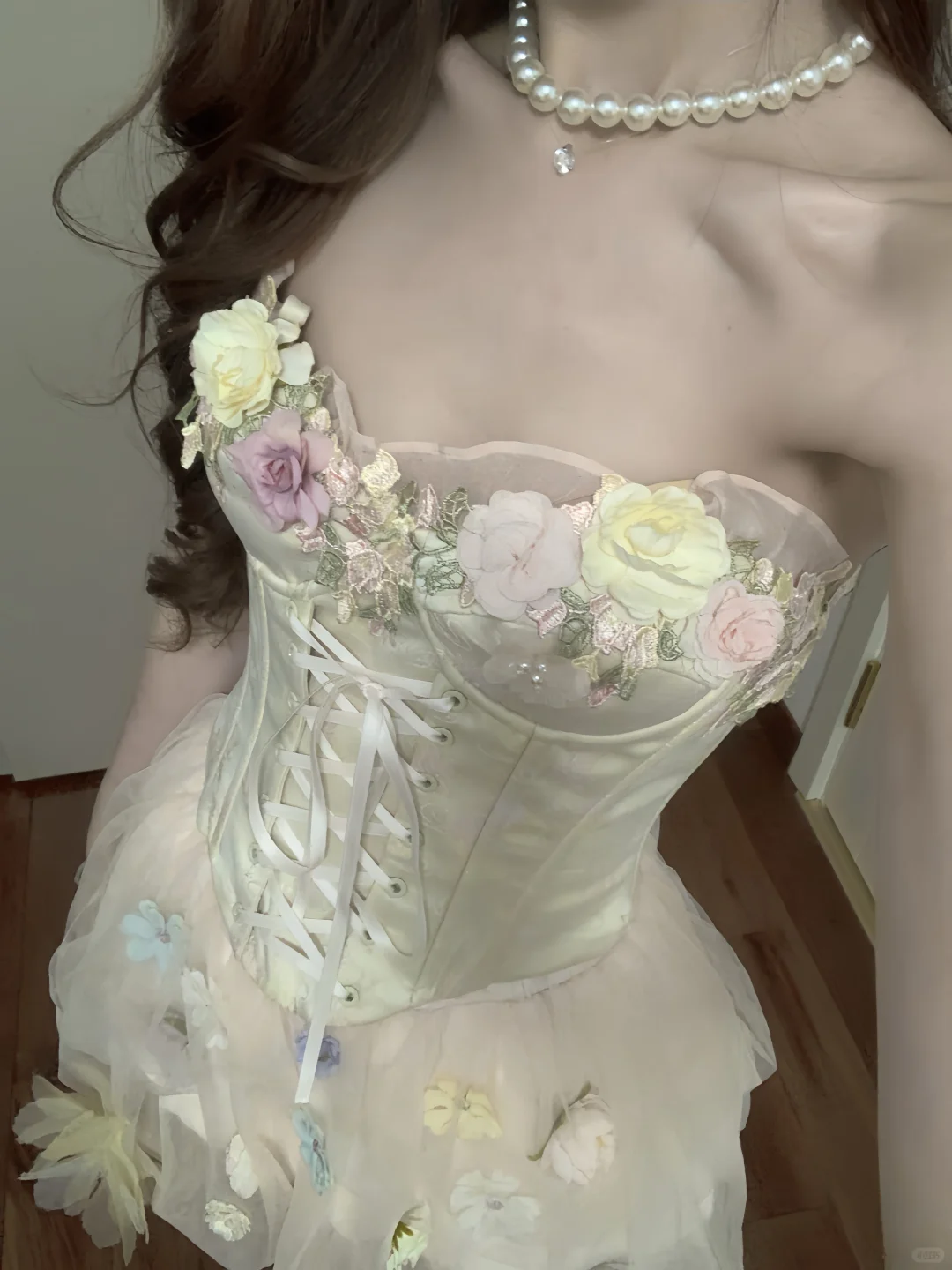 Vestido de fiesta corto con apliques de tul satinado, sin tirantes, corte A, para regreso a casa y cumpleaños, GG3370