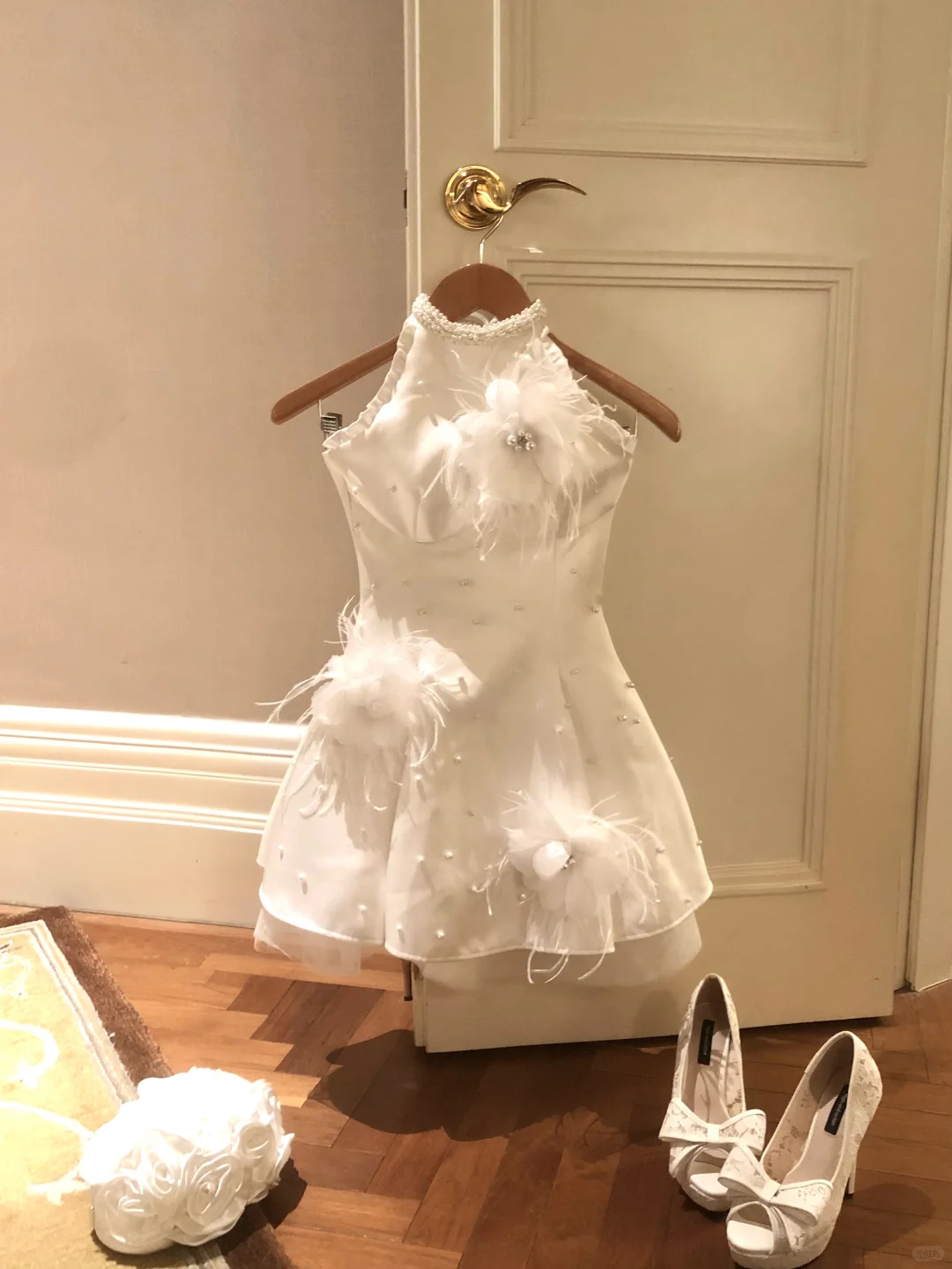Vestido corto de fiesta para 17 años, corte A, con cuello halter, satén, tul, cuentas y apliques, para fiesta de verano, GG3694