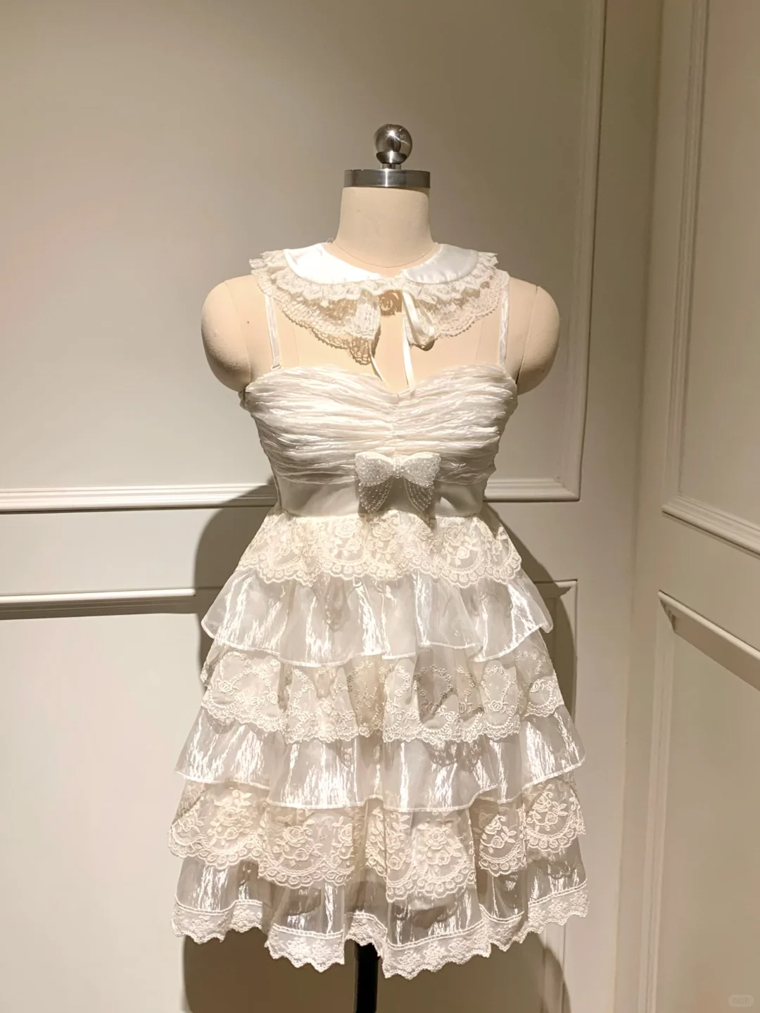 Vestido corto de fiesta con escote en A, tirantes finos, tul y encaje, con capas, para cumpleaños de verano, GG3700