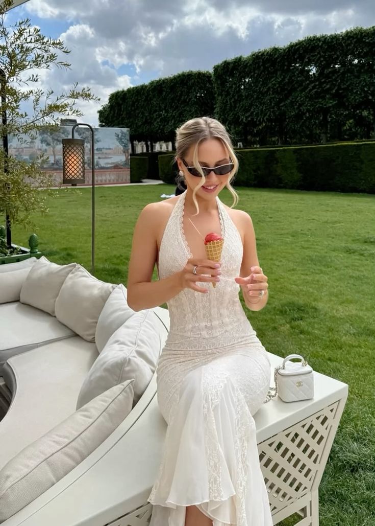 Impresionante vestido de fiesta largo de satén con encaje y escote halter de sirena, vestido de noche GG3880