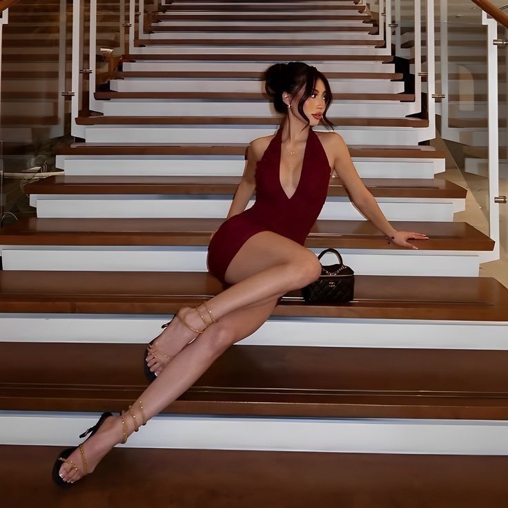Vestido de fiesta corto de satén burdeos con cuello halter y corte sirena, sexy, para verano, para 21 cumpleaños, GG3921