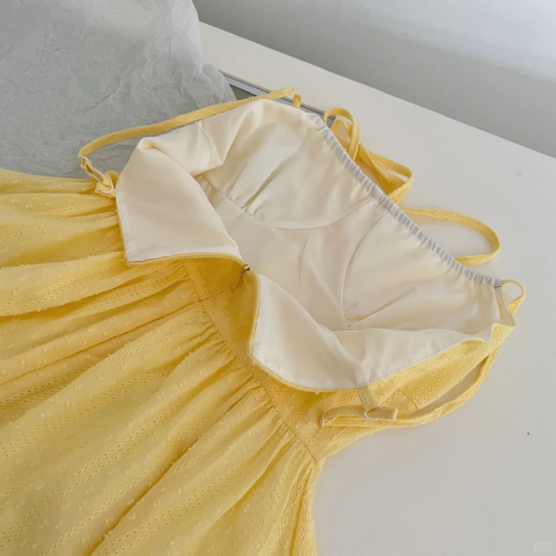 Vestido corto de satén amarillo con tirantes finos y corte en A para fiesta de bienvenida, para cumpleaños número 17, GG3972