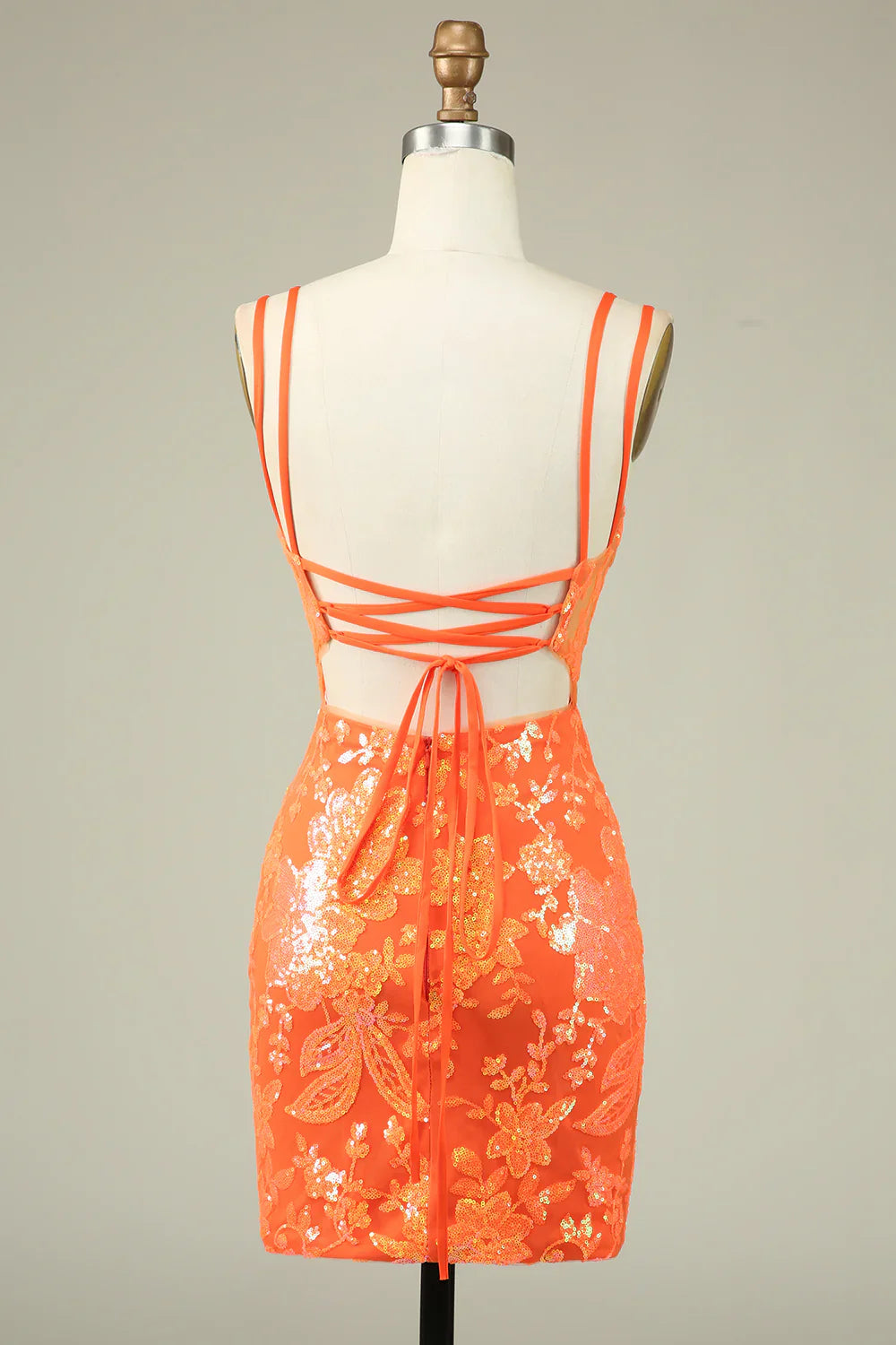 Hermoso vestido de fiesta con apliques de lentejuelas y tirantes finos, corte A, TP3635