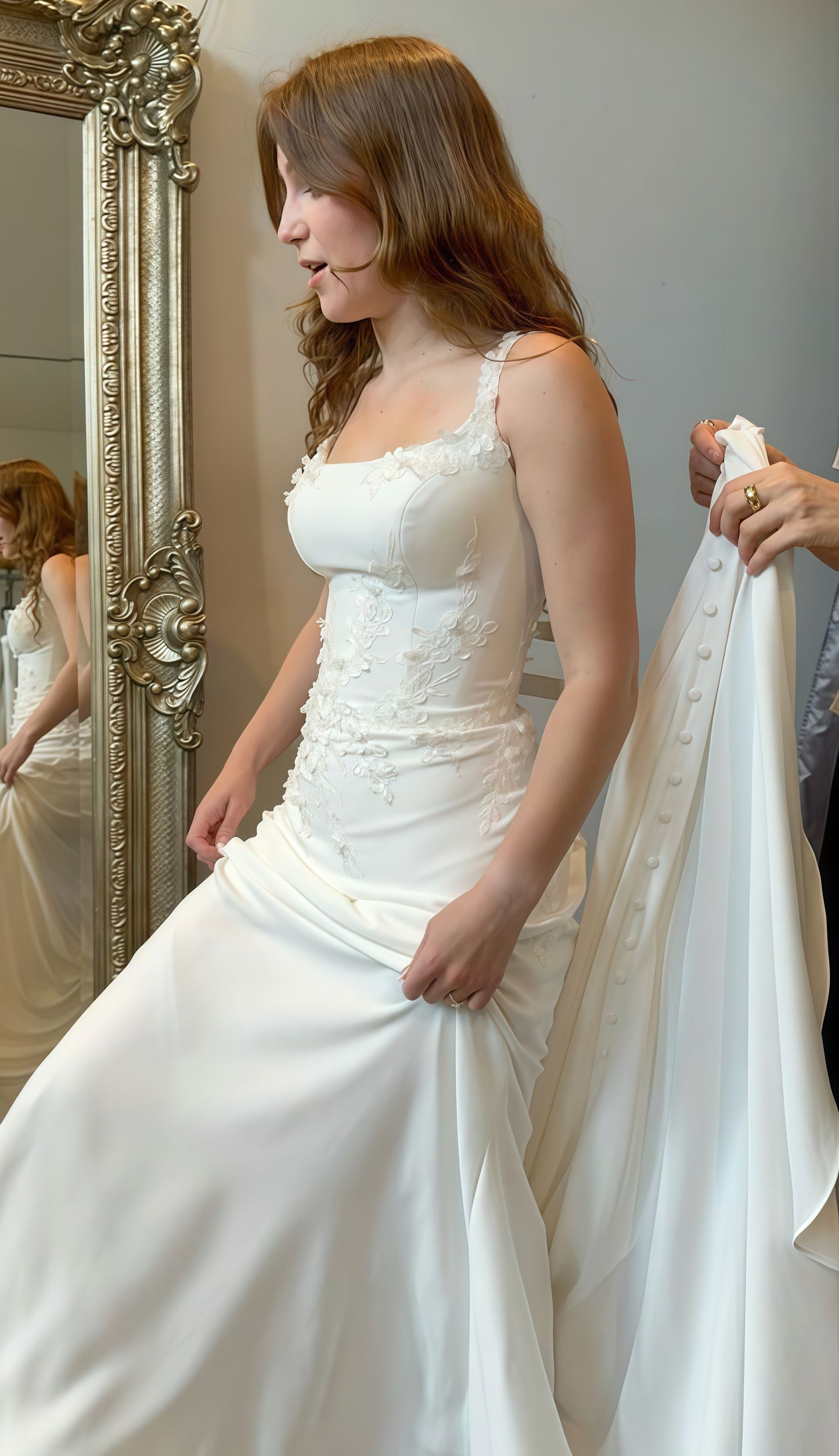 Ivory A-Line Appliques Wedding Gown, Classic Autumn Wedding Dress, Forest Wedding Dresses,AST1788