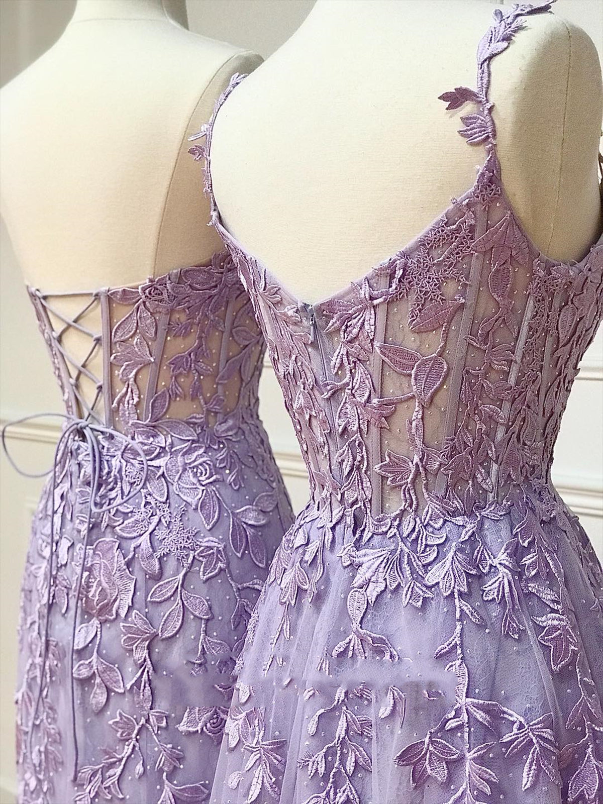 Vestidos de fiesta largos de encaje morado, vestido de noche formal único de corte A