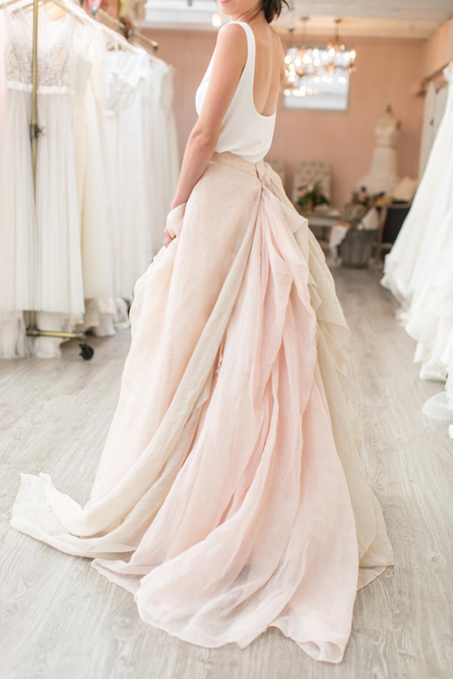 Vestido de novia largo de dos piezas, moderno, moderno, holgado, informal, con top corto
