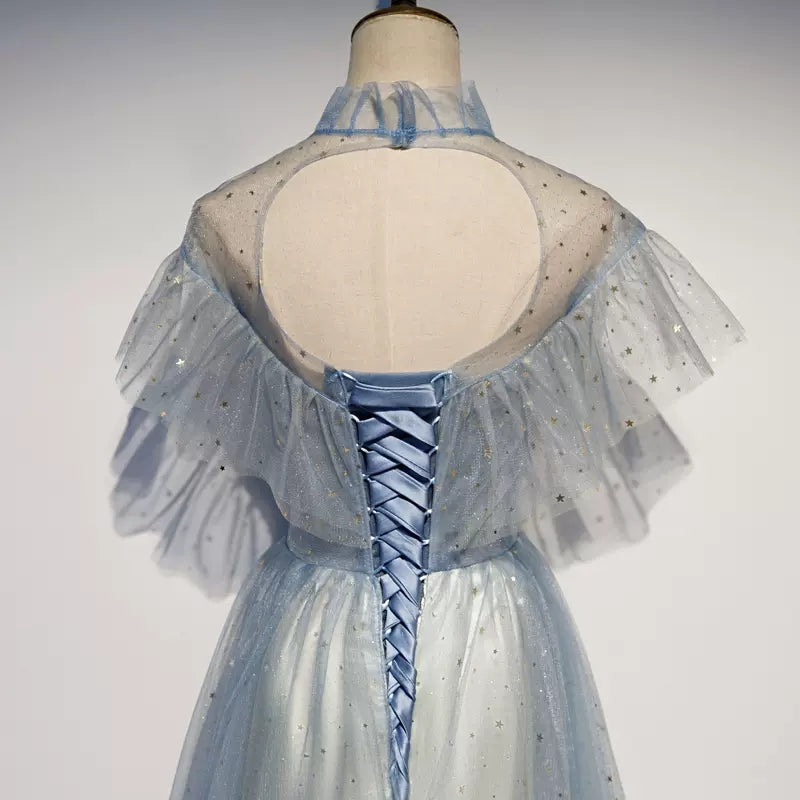 A line Tulle Prom Dresses Sexy Prom Dress SH110
