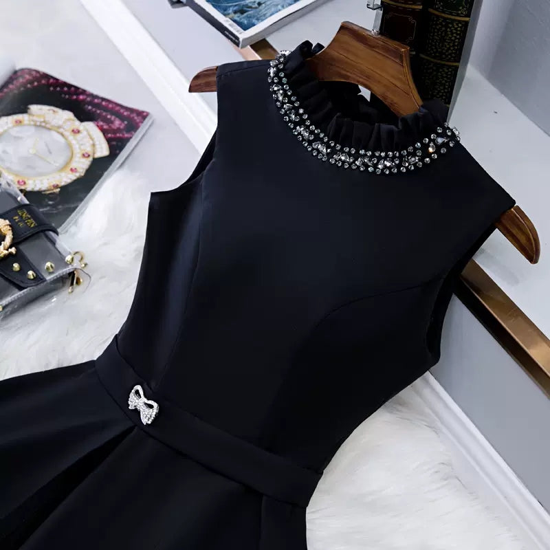 Simple Black Hoco Dress Short Homecoming Dresses SH136