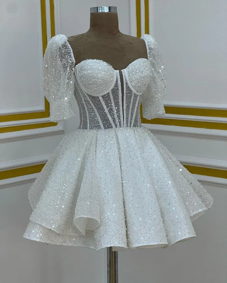 Wedding Dress, Short Homecoming Dress fg3401
