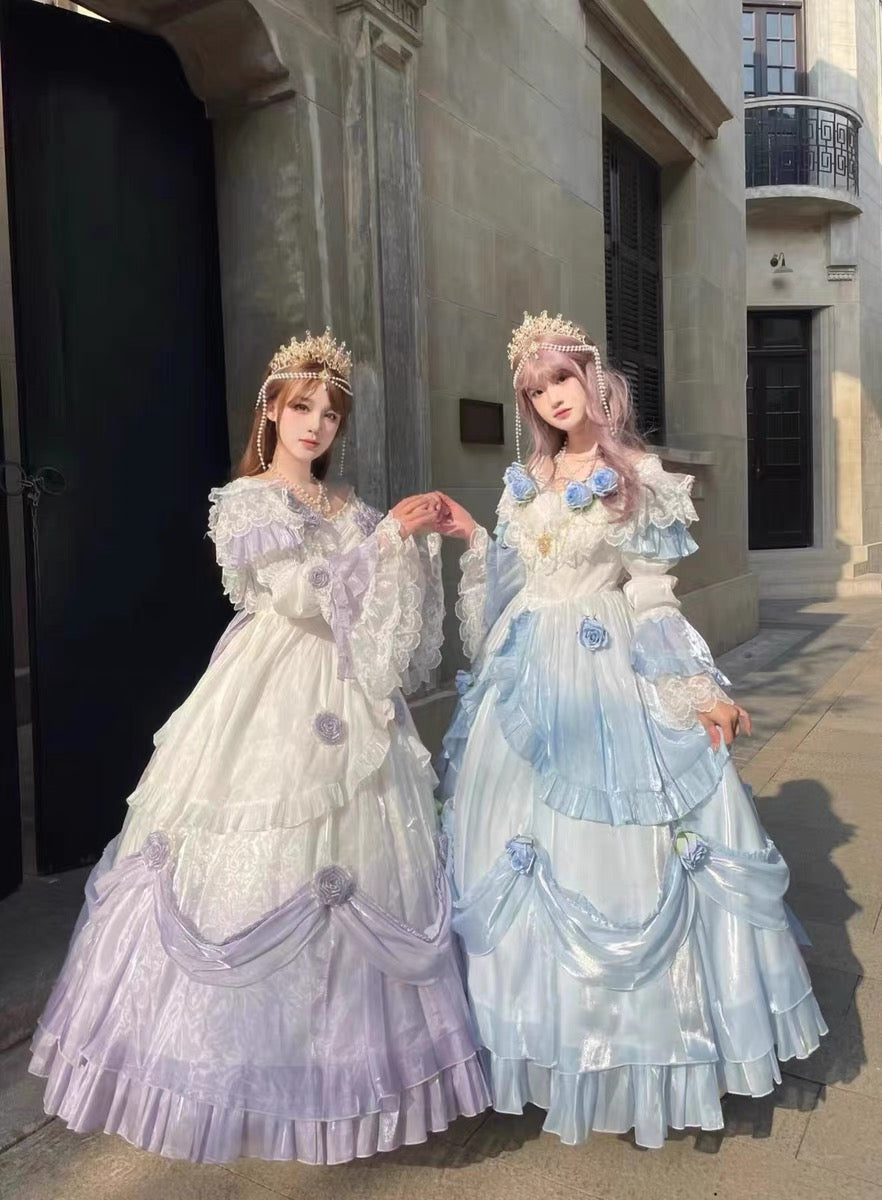 Vestido de fiesta vintage con hombros descubiertos y mangas cortas para primavera y verano, ideal para 16 cumpleaños, estilo lolita, para 18 cumpleaños, W1136