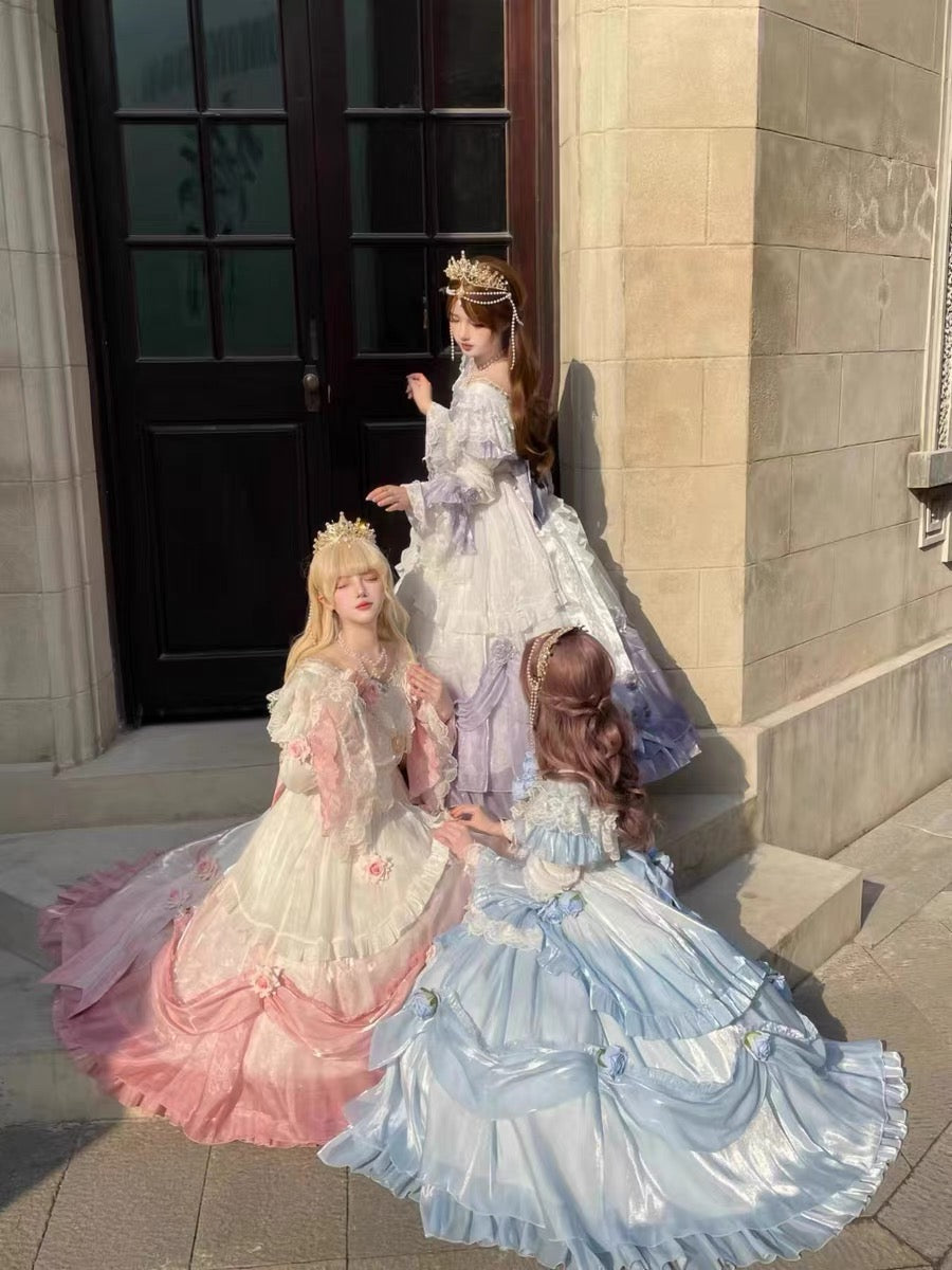 Vestido de fiesta vintage con hombros descubiertos y mangas cortas para primavera y verano, ideal para 16 cumpleaños, estilo lolita, para 18 cumpleaños, W1136