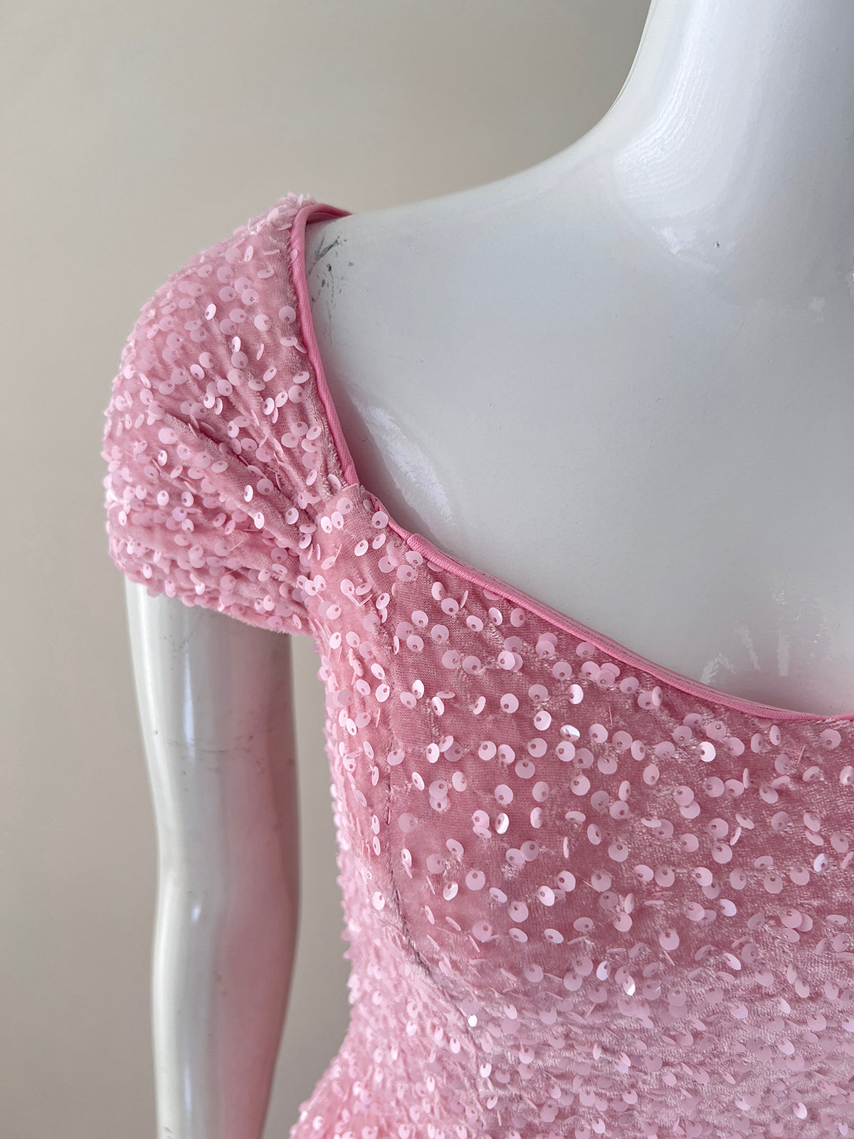 Vestido de sirena rosa dulce con lentejuelas para cumpleaños, vestido de princesa ED01075