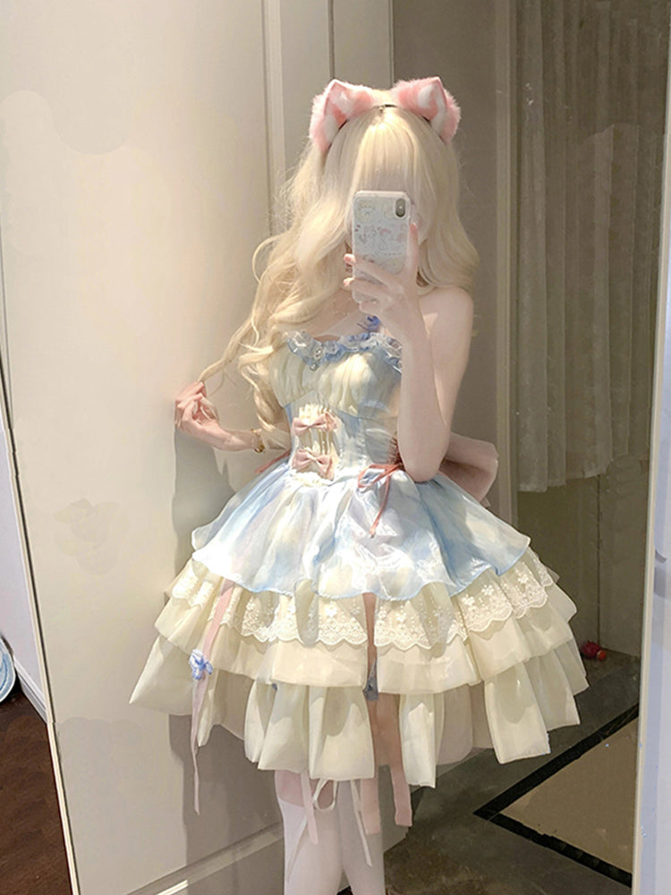 Vestido de fiesta vintage con cuello halter y encaje, minivestido de verano para 18 cumpleaños, vestido lolita, atuendos de cumpleaños W1247