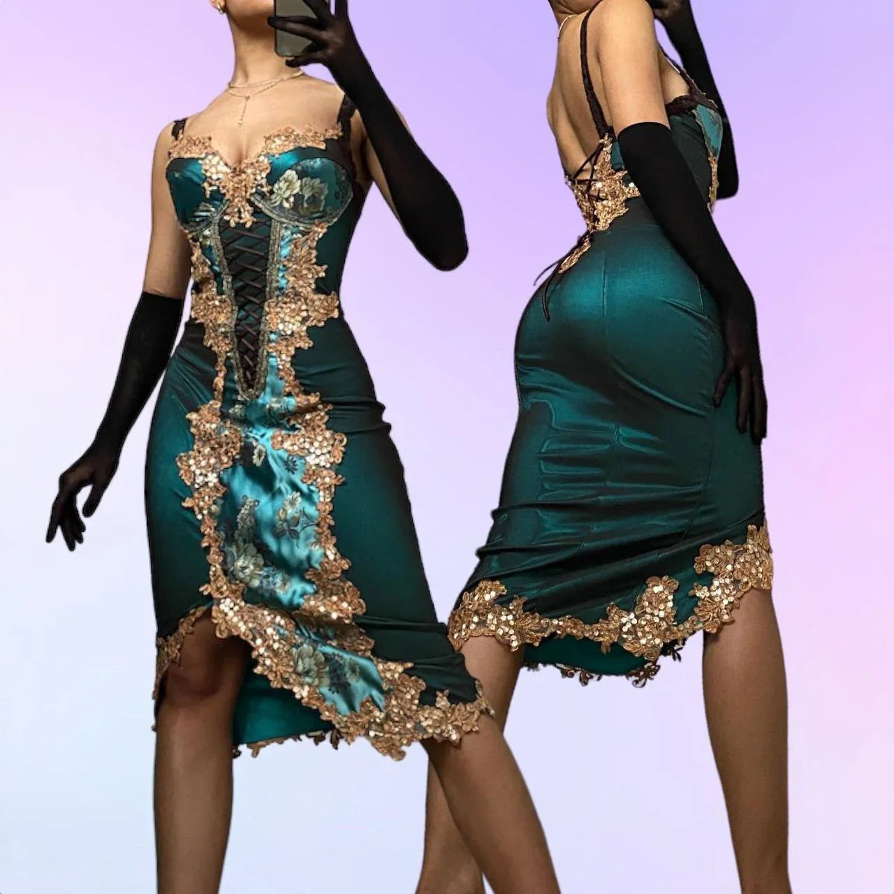 Turquoise Green Shiny Fashion Short/Mid-Length Chiffon Sequin Homecoming Dress Birthday Party Dress gh5008