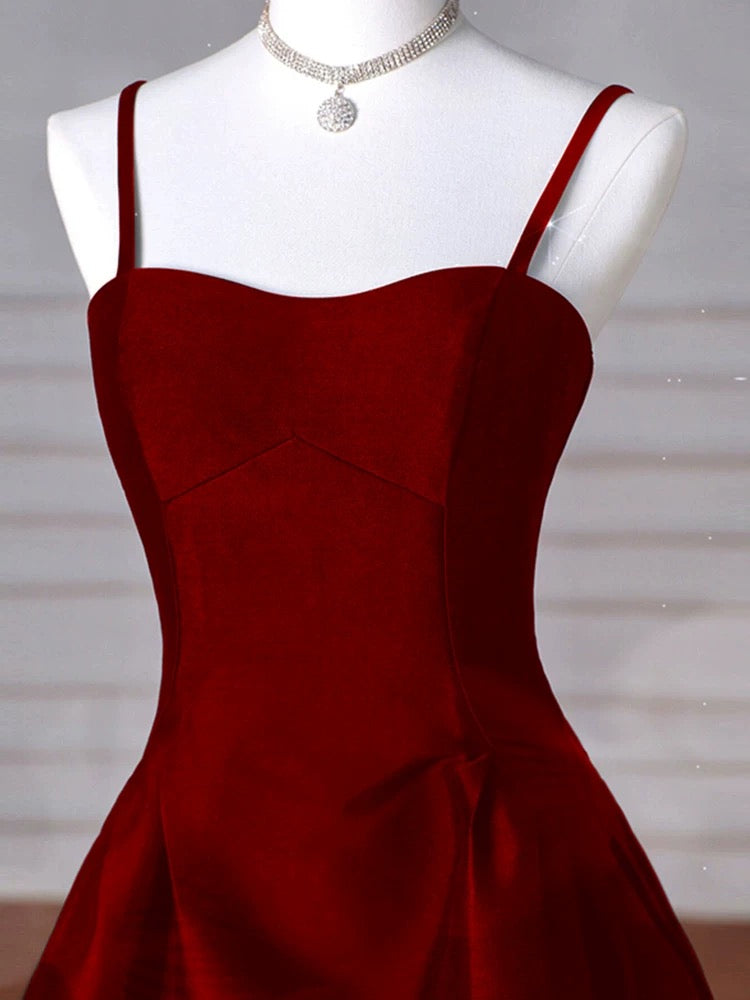 Vestido largo formal con tirantes de satén azul marino para mujer
