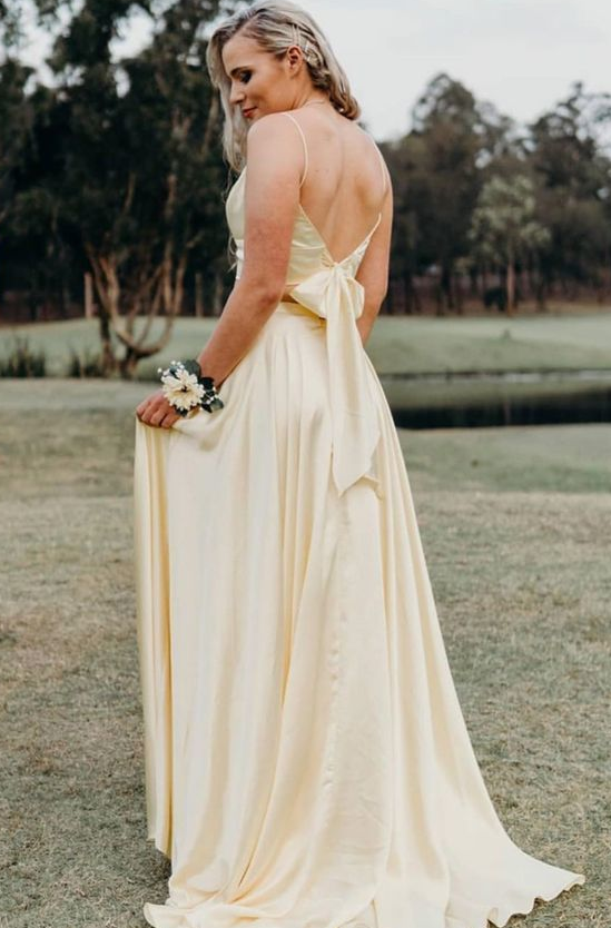 yellow prom dress evening dress P4421