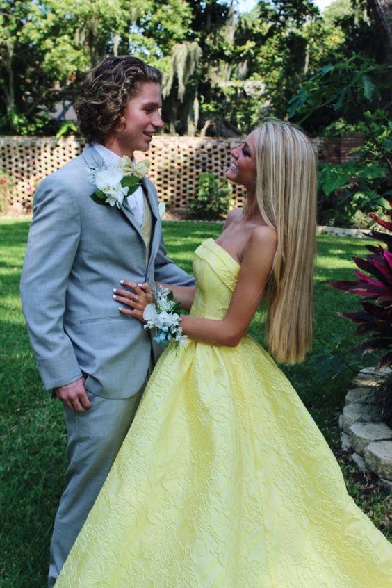 Yellow Prom Dresses,Evening Dress Pretty Prom Dresses P7576