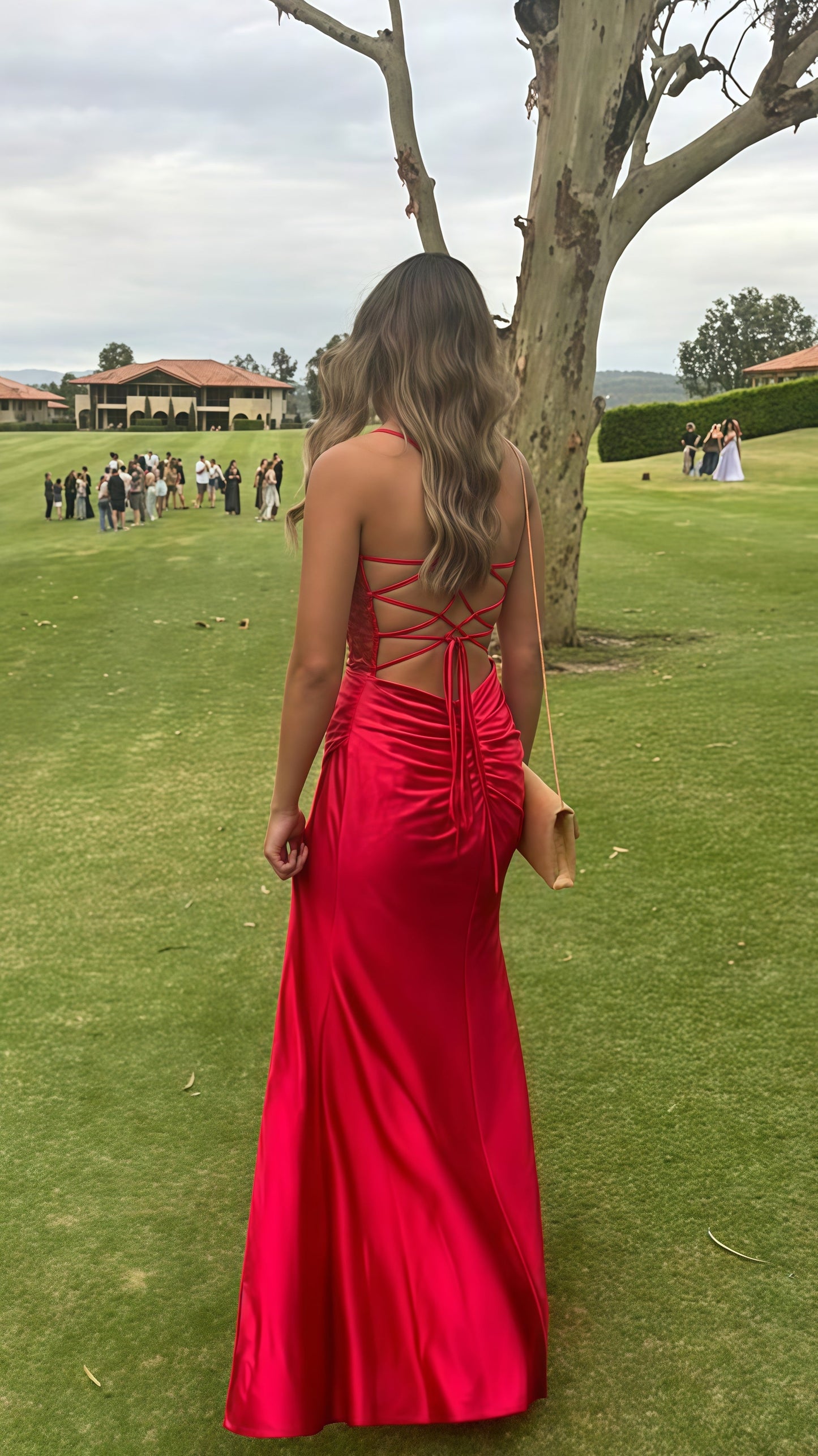 Pastel Yellow Sheath Prom Dress, Split Celebrity Dress,AST1685