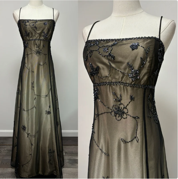Gorgeous Vintage Ombre Beaded Long Tulle Satin Ball Gown Evening Dress Party Dress gh3429