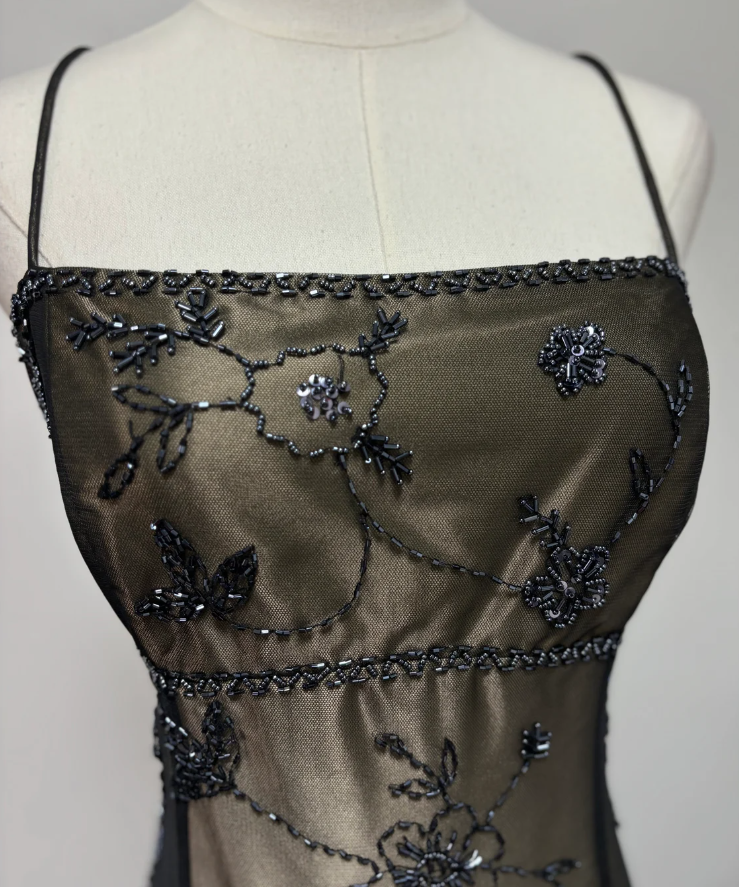 Gorgeous Vintage Ombre Beaded Long Tulle Satin Ball Gown Evening Dress Party Dress gh3429