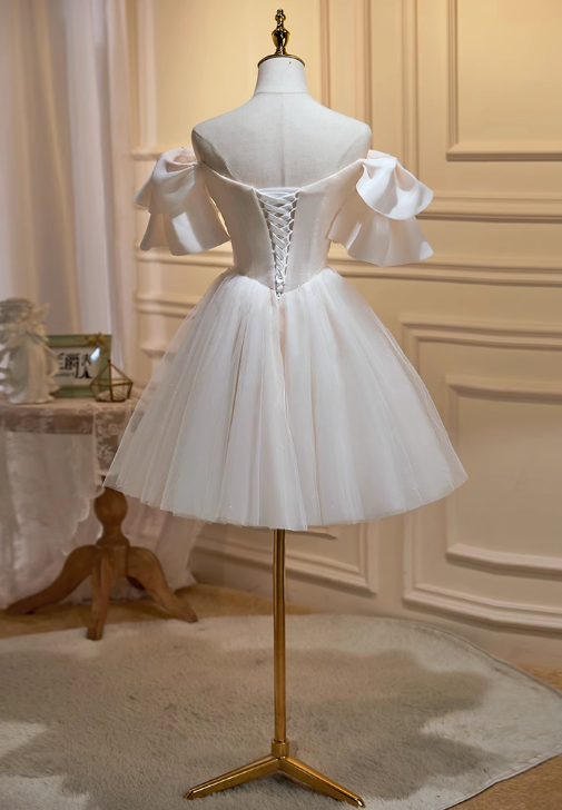 Vestido de fiesta vintage beige con flores 3D y cuentas, elegante vestido de malla con hombros descubiertos, TP3480
