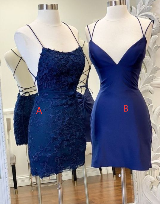 Sexy Straps Sheath Short Homecoming Dress Lace Backless cg23614