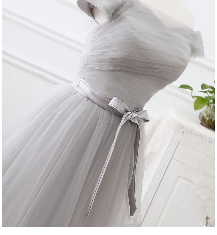 Grey Tulle Party Dress Tulle Long Formal Gown New Long Grey Gown gh554