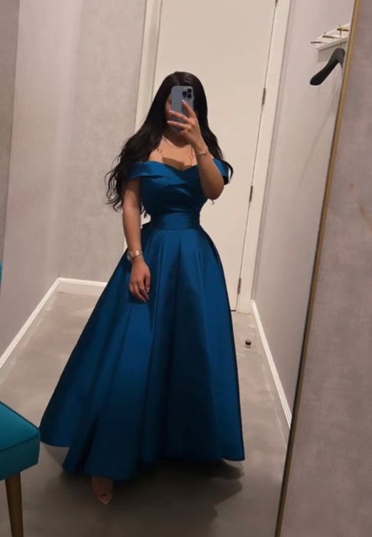 Blue Prom Dresses,Off Shoulder Formal Party Gown fg1799