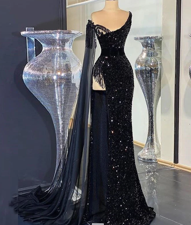 GLITTER HIGH SPLIT EVENING DRESSES fg1247