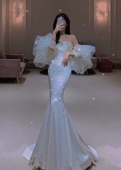Mermaid Long Prom Dress Charming Evening Dress fg1787