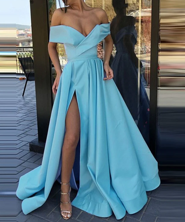 Fashion Solid Strapless Backless Maxi Dress New Women Elegant High Slit Party Dress fg1412