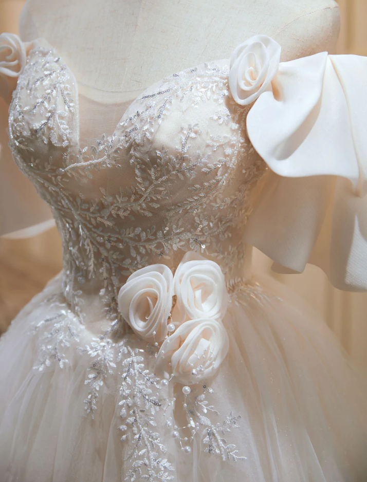Short Beige Prom Dresses, Beige Tulle Lace Homecoming Dresses fg1307