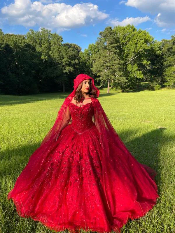 Elegant Long Prom Dresses Red Ball Gown Dress fg3269