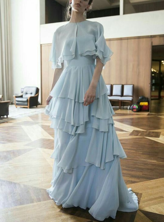 Light blue long prom dress, fashion evening dress fg3328