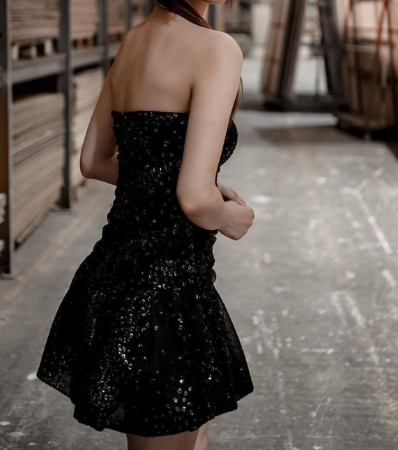 Black Homecoming Dress Short Party Gown fg4192