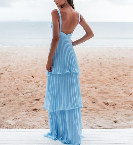 Charming Blue Prom Dress Long Evening Dress fg3116