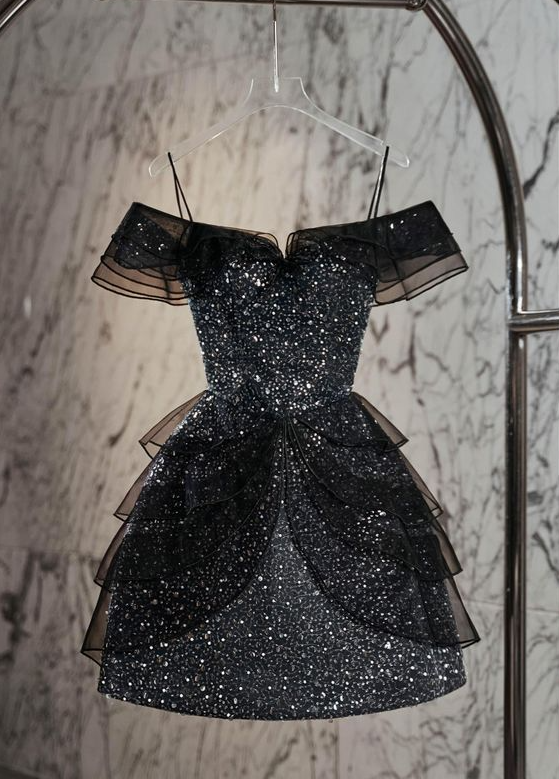 Black Cocktail Dresses Short Prom Dresses fg3638