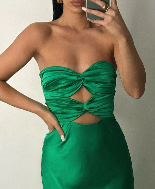 Gorgeous Sheath Green Long Prom Evening Dress fg464