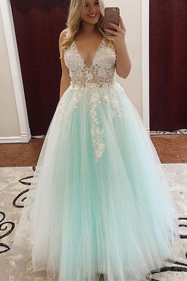 Vestido de fiesta con apliques de encaje turquesa, vestido de quinceañera