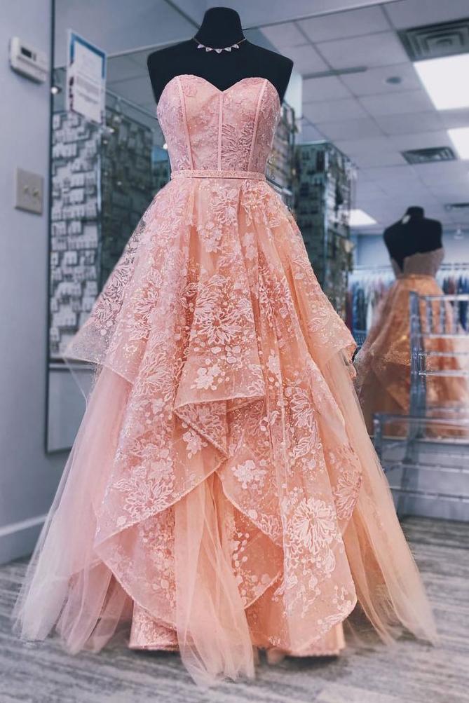 Vestido de princesa para dulces 16, vestido largo de tul con escote corazón para fiesta
