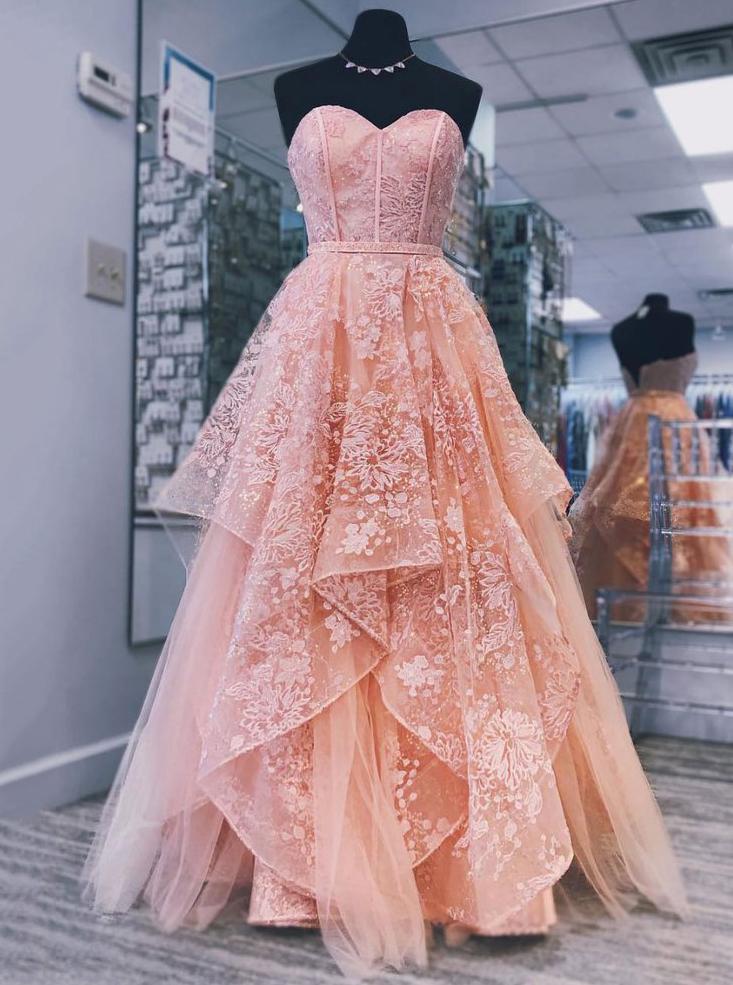 Vestido de princesa para dulces 16, vestido largo de tul con escote corazón para fiesta