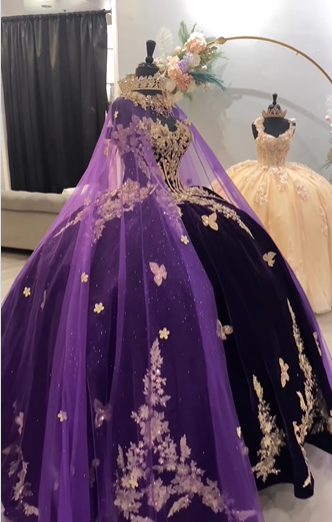 Vestidos de quinceañera de lujo de princesa morada, vestido de baile para dulces 16